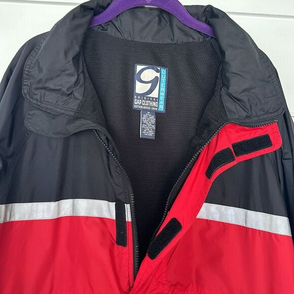 Vintage GAP Windbreaker Jacket Red Black Pullover Anorak Half Zip Men XL 90's - Picture 12 of 16